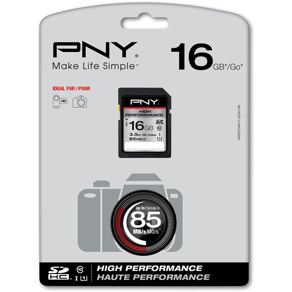 PNY Technologies 16GB High Performance UHS-I SDHC Memory Card