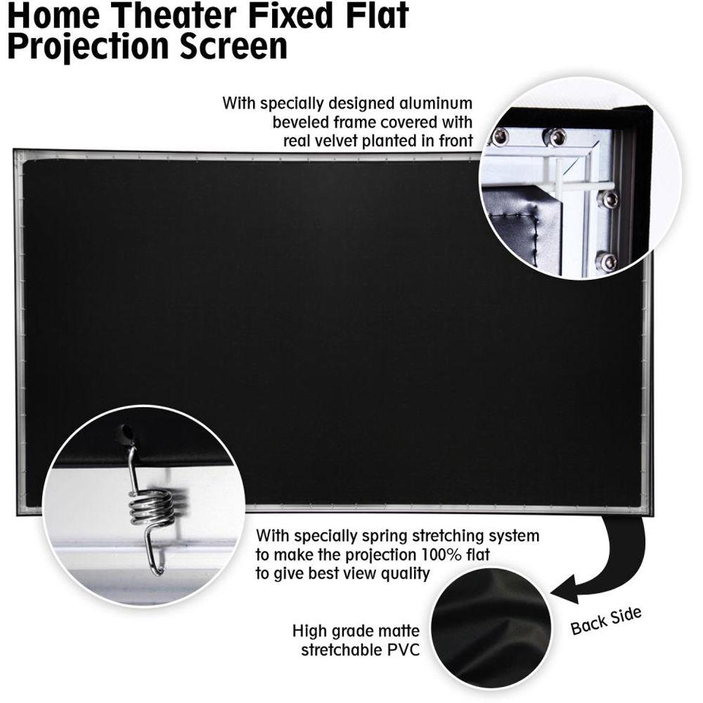 Pyle Pro Fixed Wall Mount Projector Screen