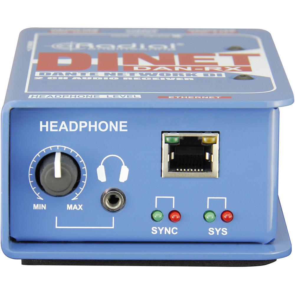 Radial Engineering DiNET DAN-RX Dante-Enabled Stereo D A Converter