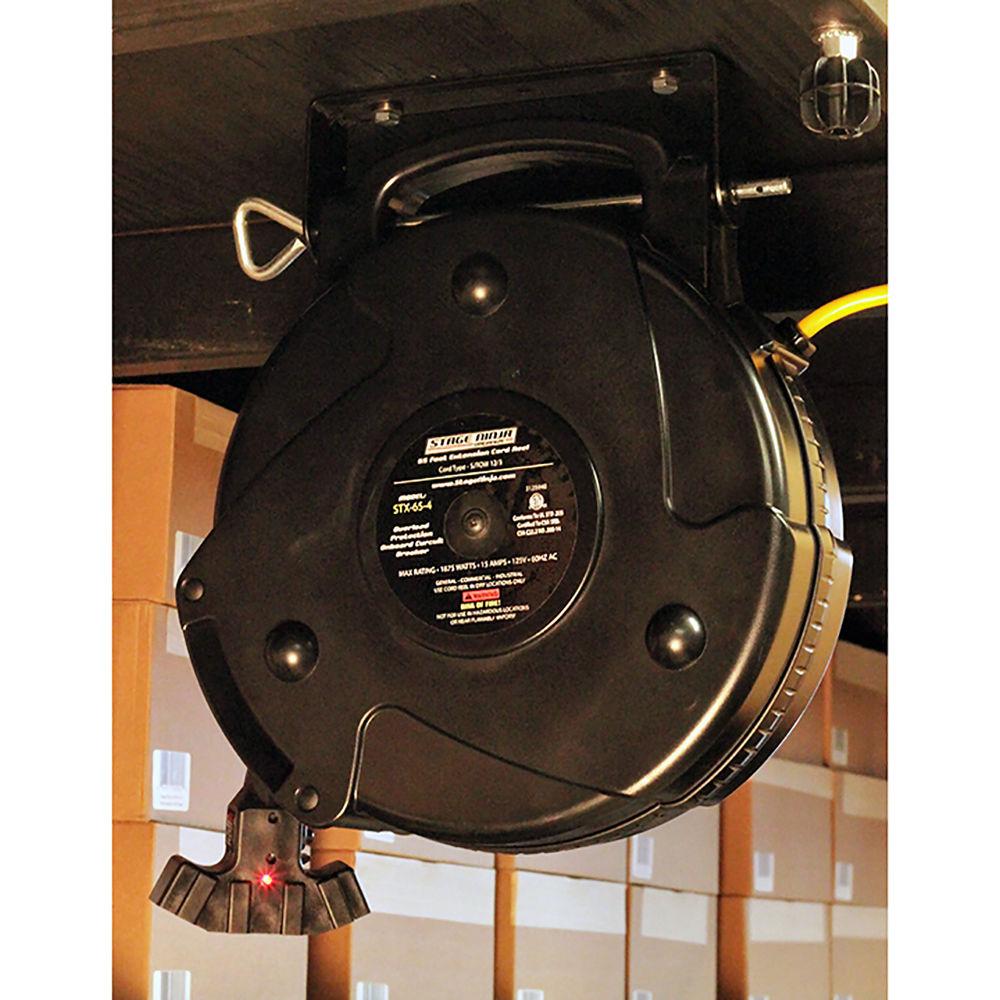 Stage Ninja 12-AWG 4-Outlet Retractable Power Reel with LED Power Indicator and Circuit Breaker