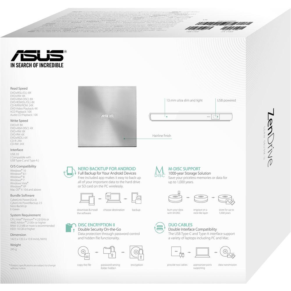 ASUS ZenDrive U9M External DVD Writer