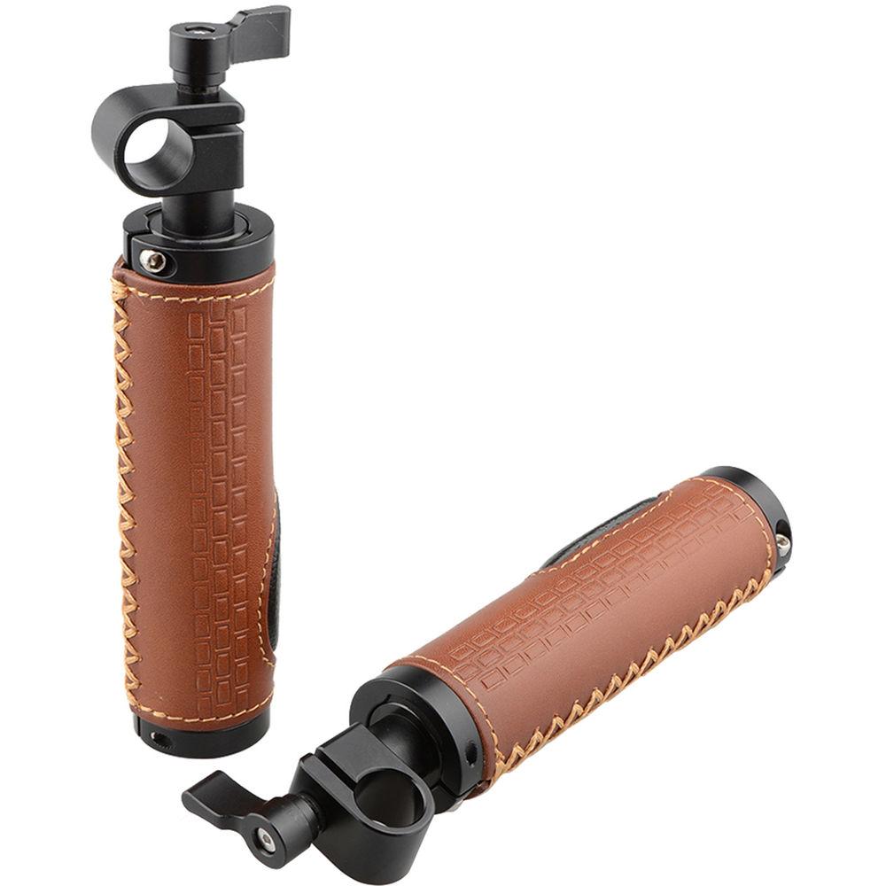 CAMVATE 15mm Rod Clamp Leather Handle Grip for DSLR Camera Rod System