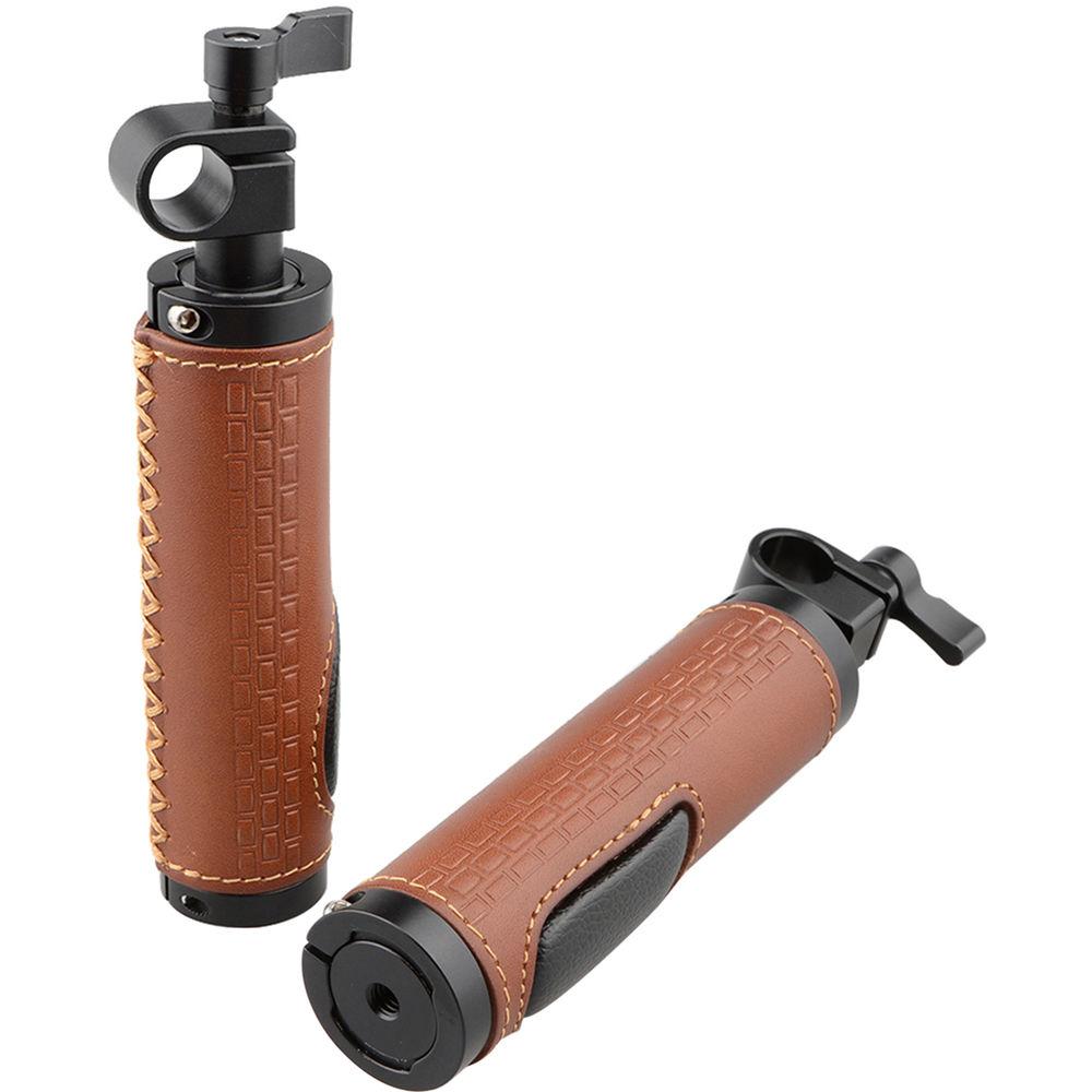 CAMVATE 15mm Rod Clamp Leather Handle Grip for DSLR Camera Rod System