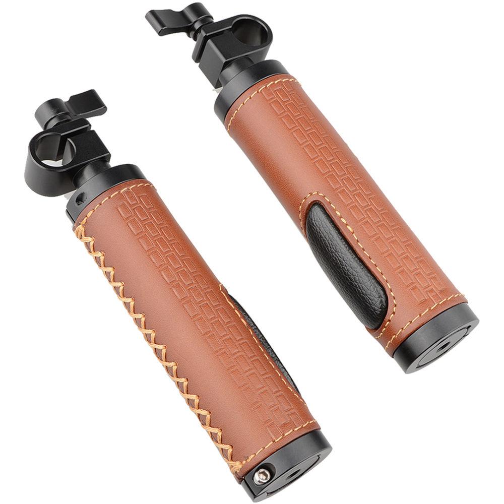 CAMVATE 15mm Rod Clamp Leather Handle Grip for DSLR Camera Rod System