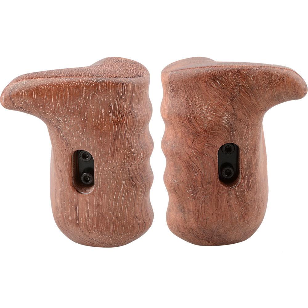 CAMVATE Left & Right Hand Wood Handle Grip with Two ARRI Rosette Mounts for Select DV and DSLR Camera Cages