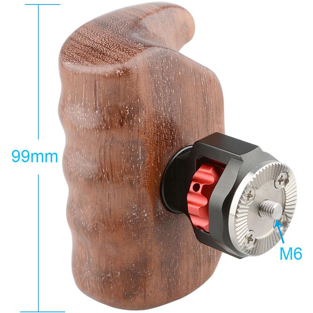 CAMVATE Left & Right Hand Wood Handle Grip with Two ARRI Rosette Mounts for Select DV and DSLR Camera Cages