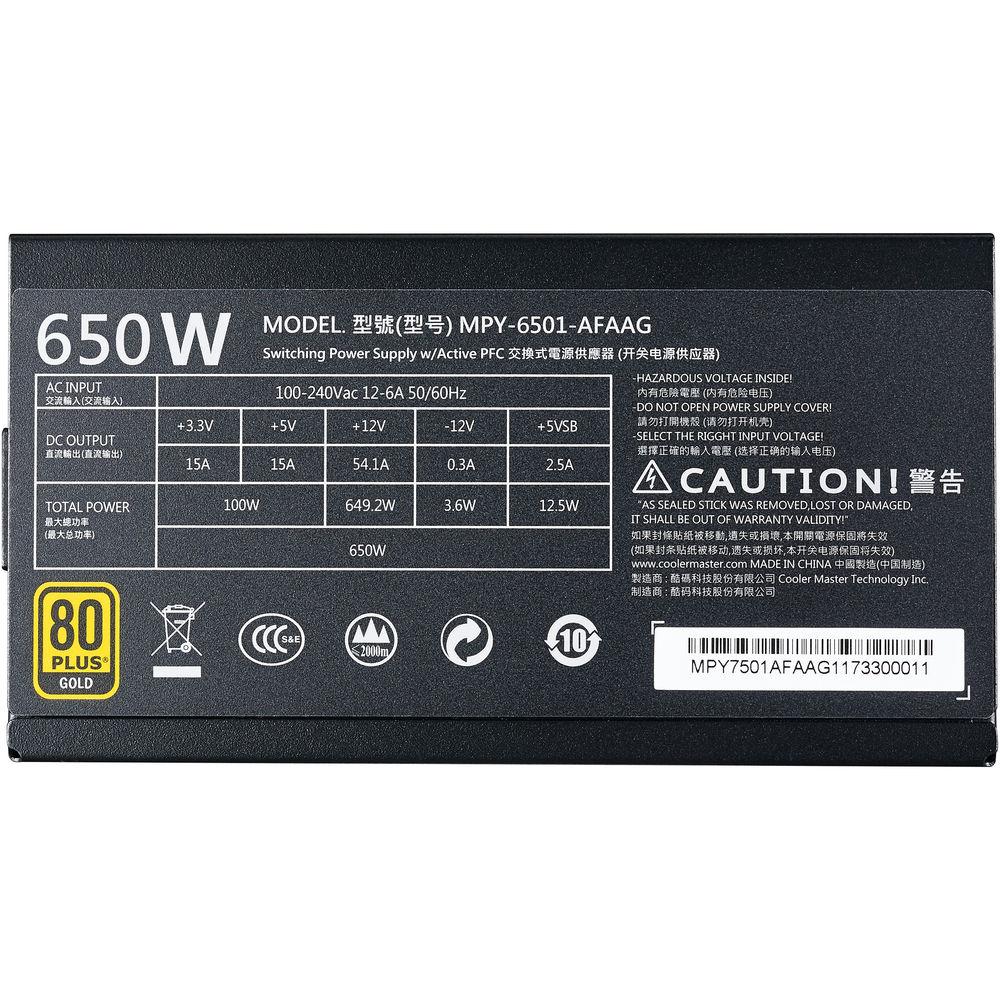 Cooler Master MWE Gold 650 650W 80 Plus Gold Modular Power Supply