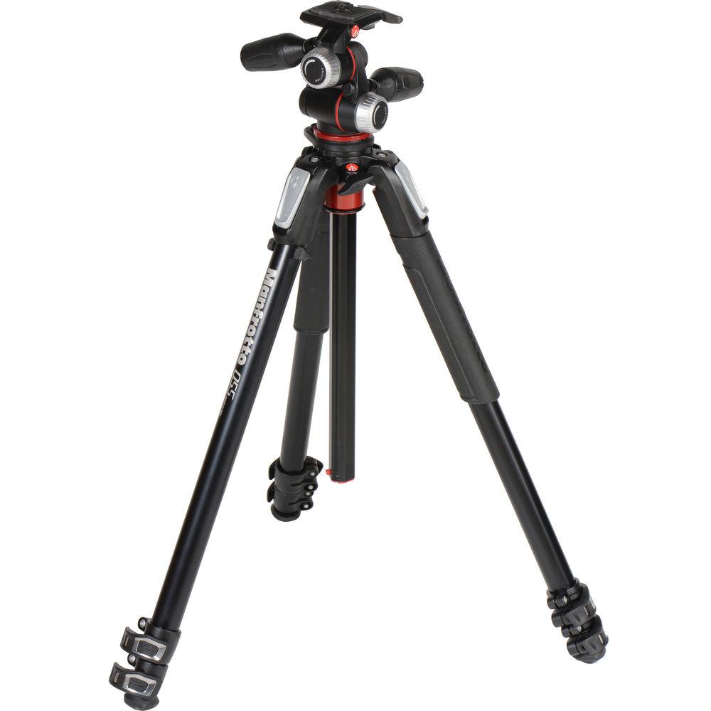 Manfrotto MT055XPRO3-3W Aluminum Tripod with 3-Way Pan Tilt Head