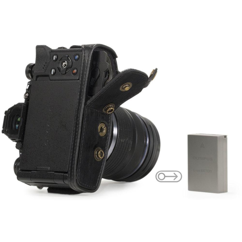 MegaGear Ever Ready PU Leather Case and Strap for Olympus OM-D E-M5 Mark II with 12-40mm Lens