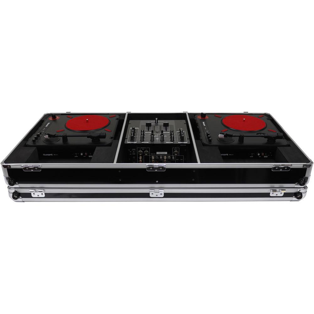 Odyssey Innovative Designs Krom Series DJ Coffin for 2 x Numark PT01 Scratch Turntables 10" DJ Mixer