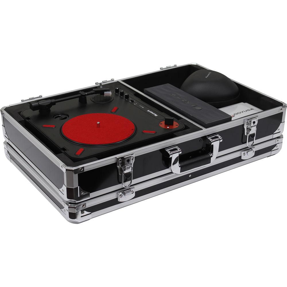 Odyssey Innovative Designs Krom Series Numark PT01 Scratch Portablist Turntable Case with Side Compartment