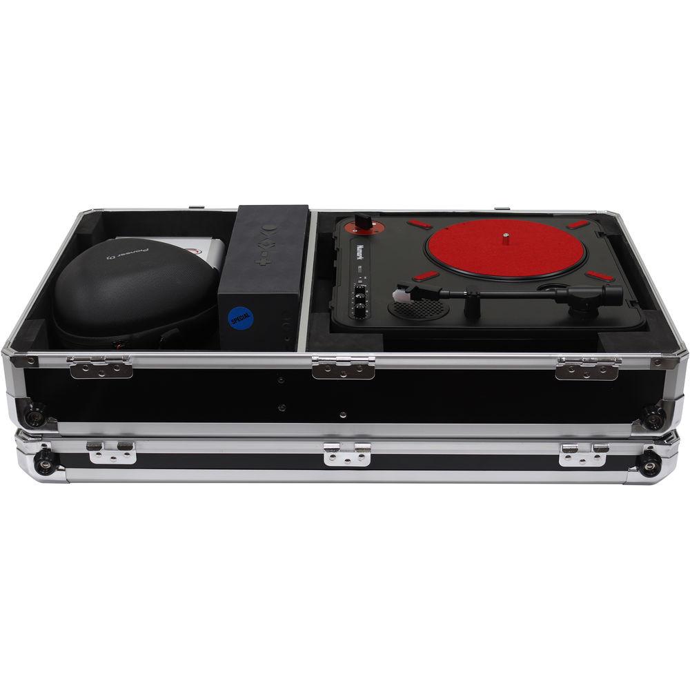 Odyssey Innovative Designs Krom Series Numark PT01 Scratch Portablist Turntable Case with Side Compartment