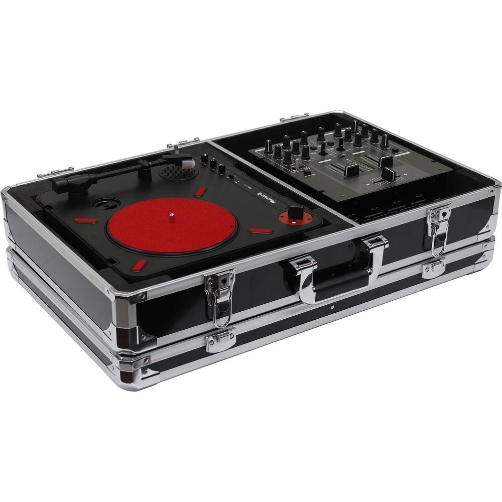 Odyssey Innovative Designs Krom Series Numark PT01 Scratch Portablist Turntable Case with Side Compartment