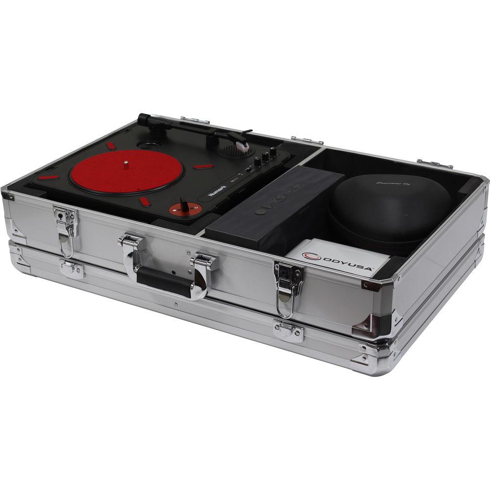 Odyssey Innovative Designs Krom Series Numark PT01 Scratch Portablist Turntable Case with Side Compartment