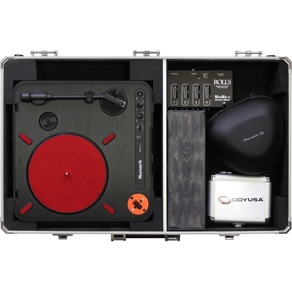Odyssey Innovative Designs Krom Series Numark PT01 Scratch Portablist Turntable Case with Side Compartment