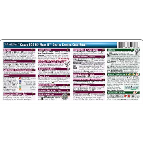 PhotoBert Cheat Sheet for Canon EOS 6D Mark II