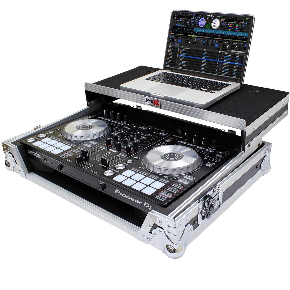 ProX Flight Case for Pioneer DDJ-SR2 Controller with Laptop Shelf and LED Kit