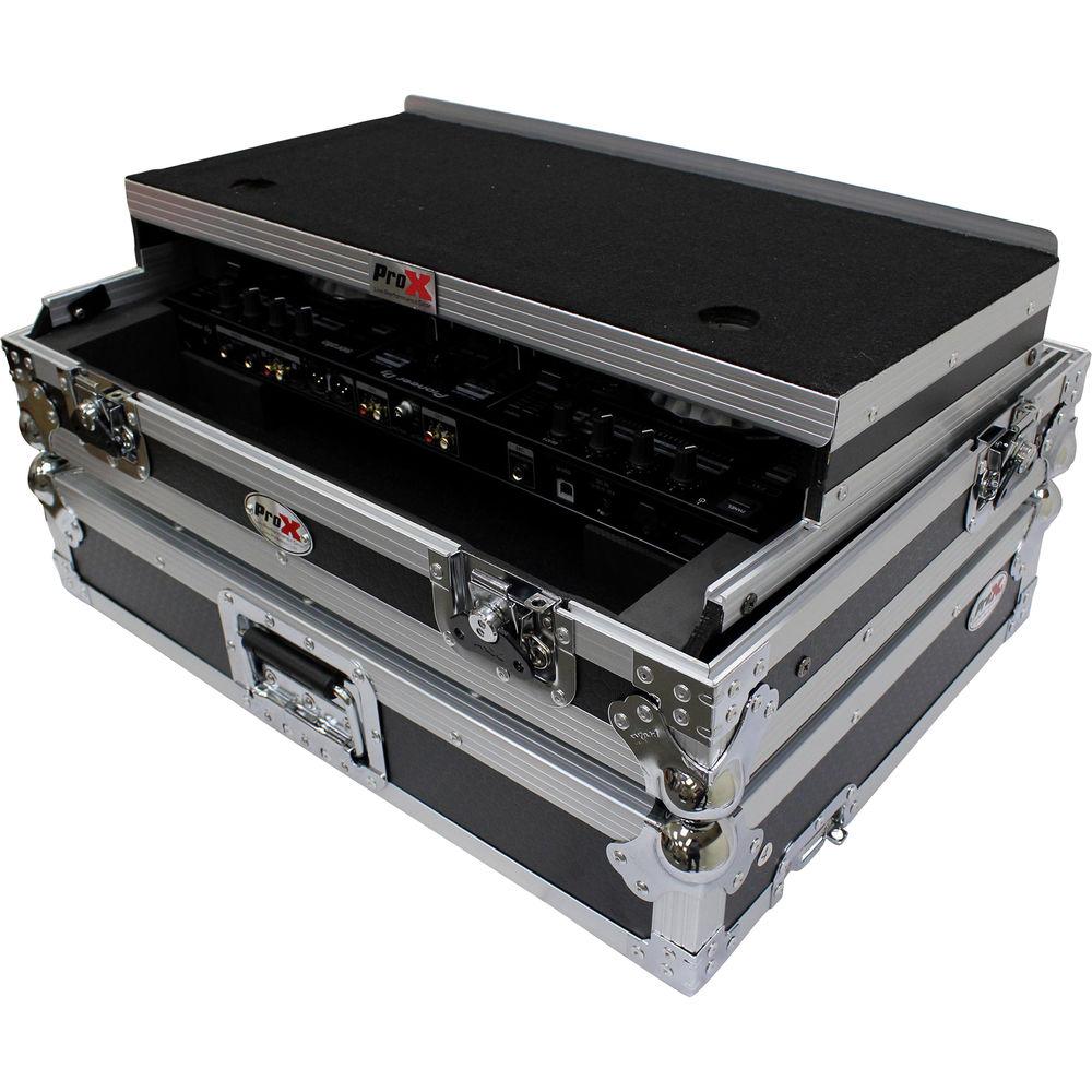 ProX Flight Case for Pioneer DDJ-SR2 Controller with Laptop Shelf and LED Kit
