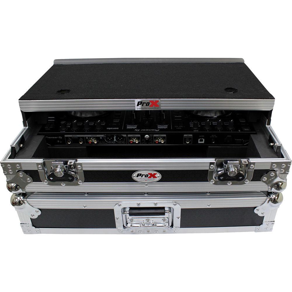 ProX Flight Case for Pioneer DDJ-SR2 Controller with Laptop Shelf and LED Kit