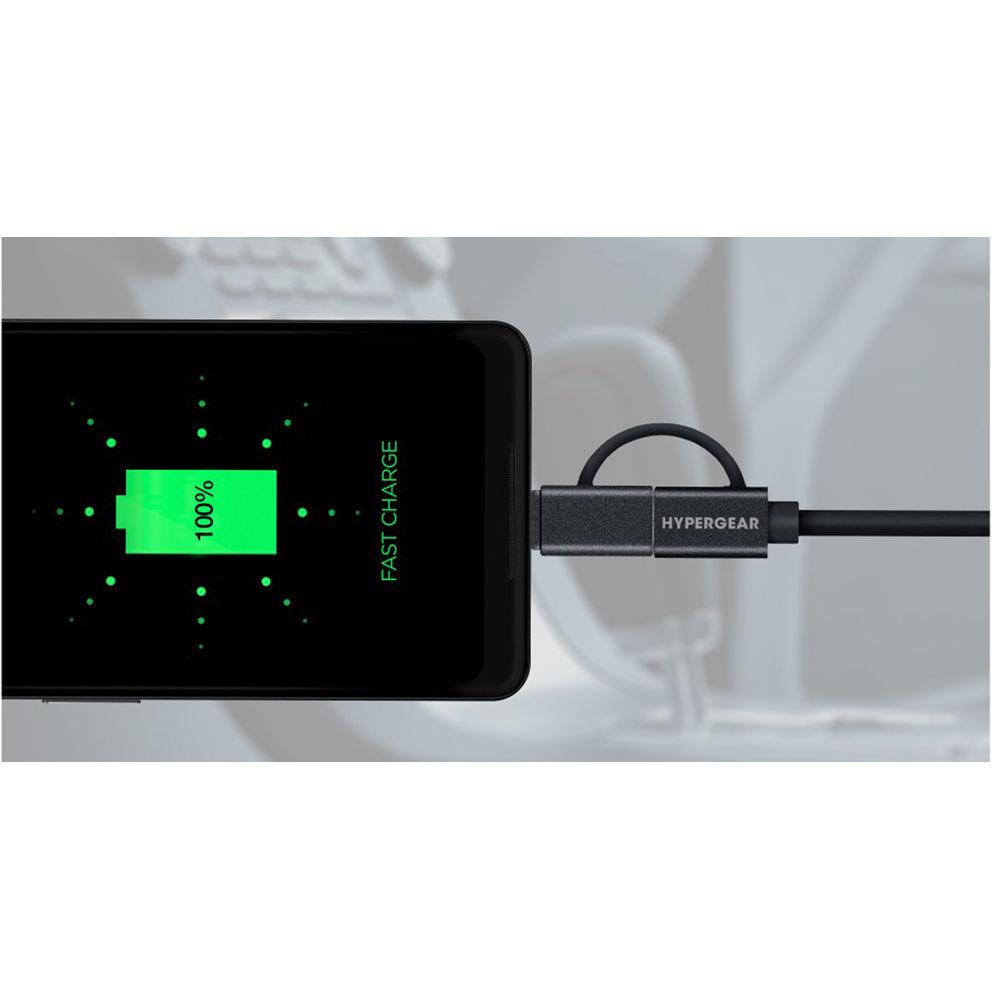 HyperGear Adaptive Dual USB Car Charger with 2-in-One Hybrid Cable