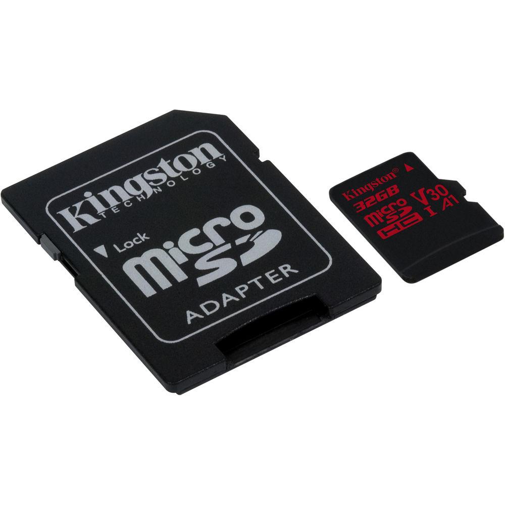 Kingston 32GB Canvas React UHS-I microSDHC Memory Card with SD Adapter