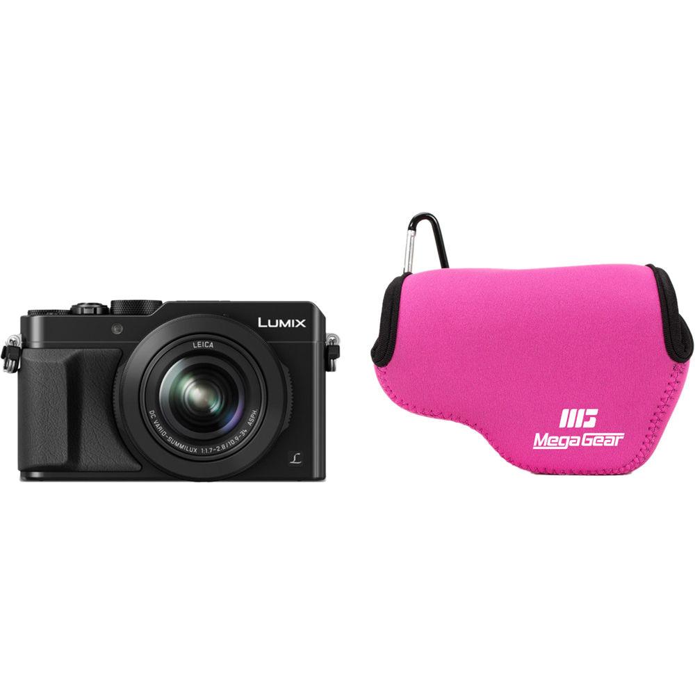 MegaGear Ultra-Light Neoprene Camera Case with Carabiner for Panasonic LUMIX DMC-LX100
