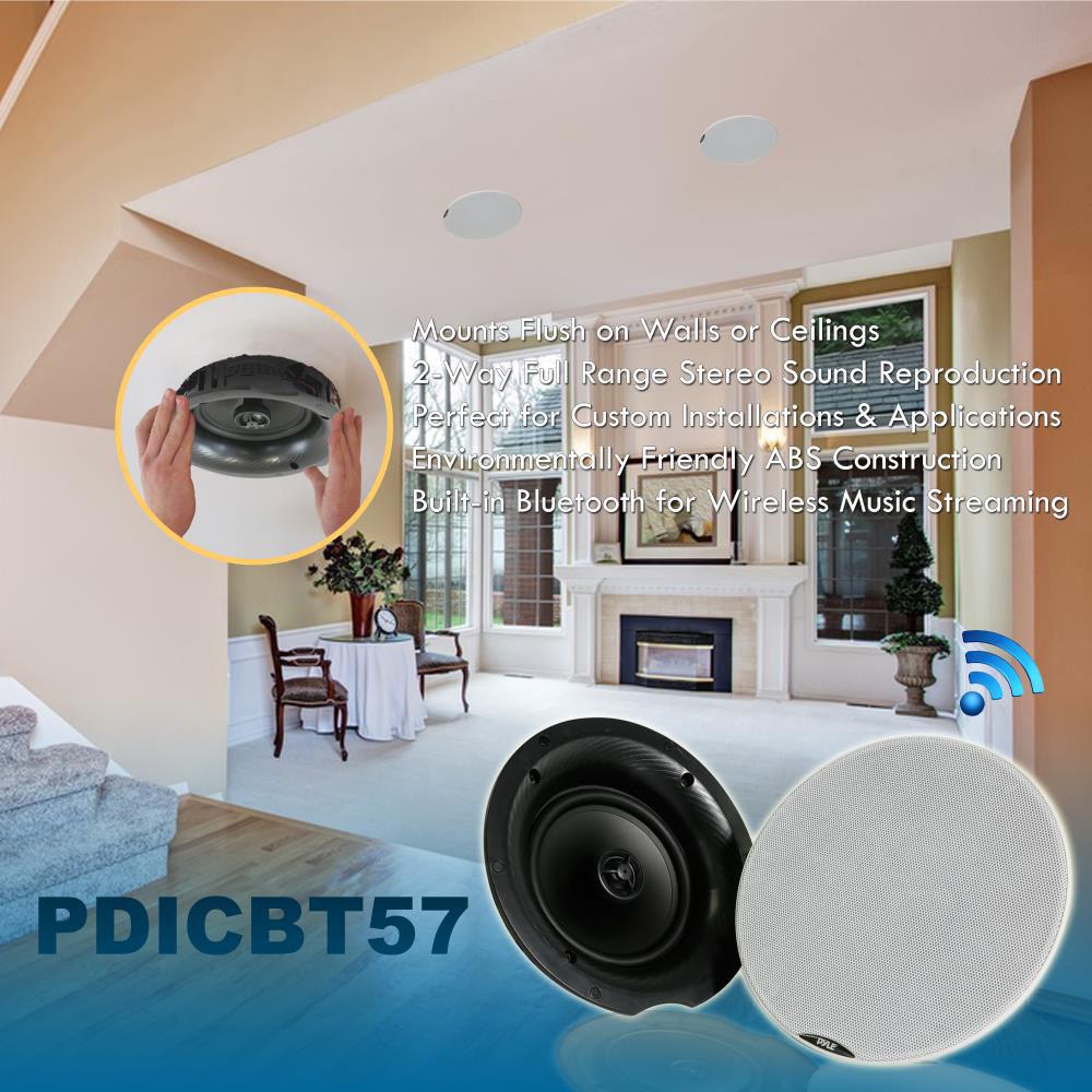 Pyle Pro PDICBT57 5.25" Bluetooth Ceiling Wall Speakers