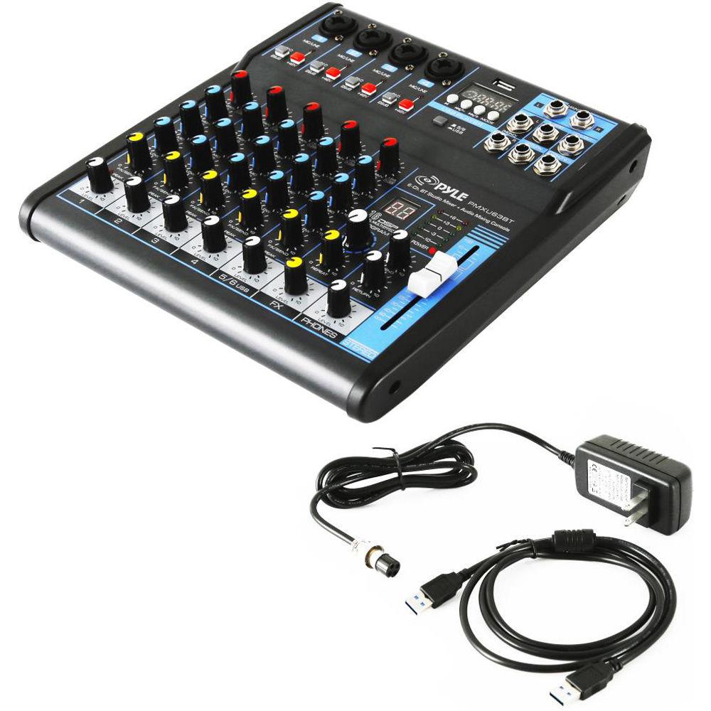 Pyle Pro PMXU63BT Compact 6-Channel, Bluetooth-Enabled Audio Mixer, Pyle, Pro, PMXU63BT, Compact, 6-Channel, Bluetooth-Enabled, Audio, Mixer