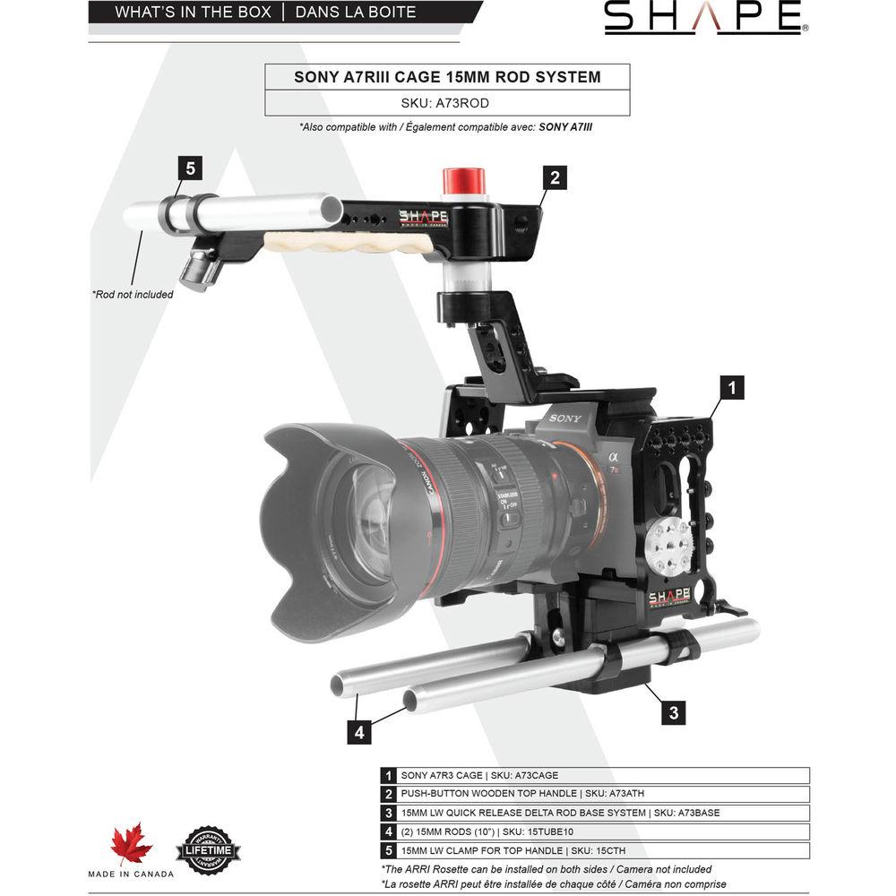 SHAPE 15mm Rod System for Sony a7R III a7 III Camera