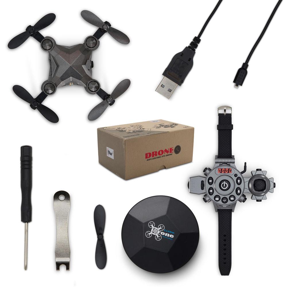 Top Race Foldable Quadcopter Mini Drone with Wrist Watch Design Transmitter