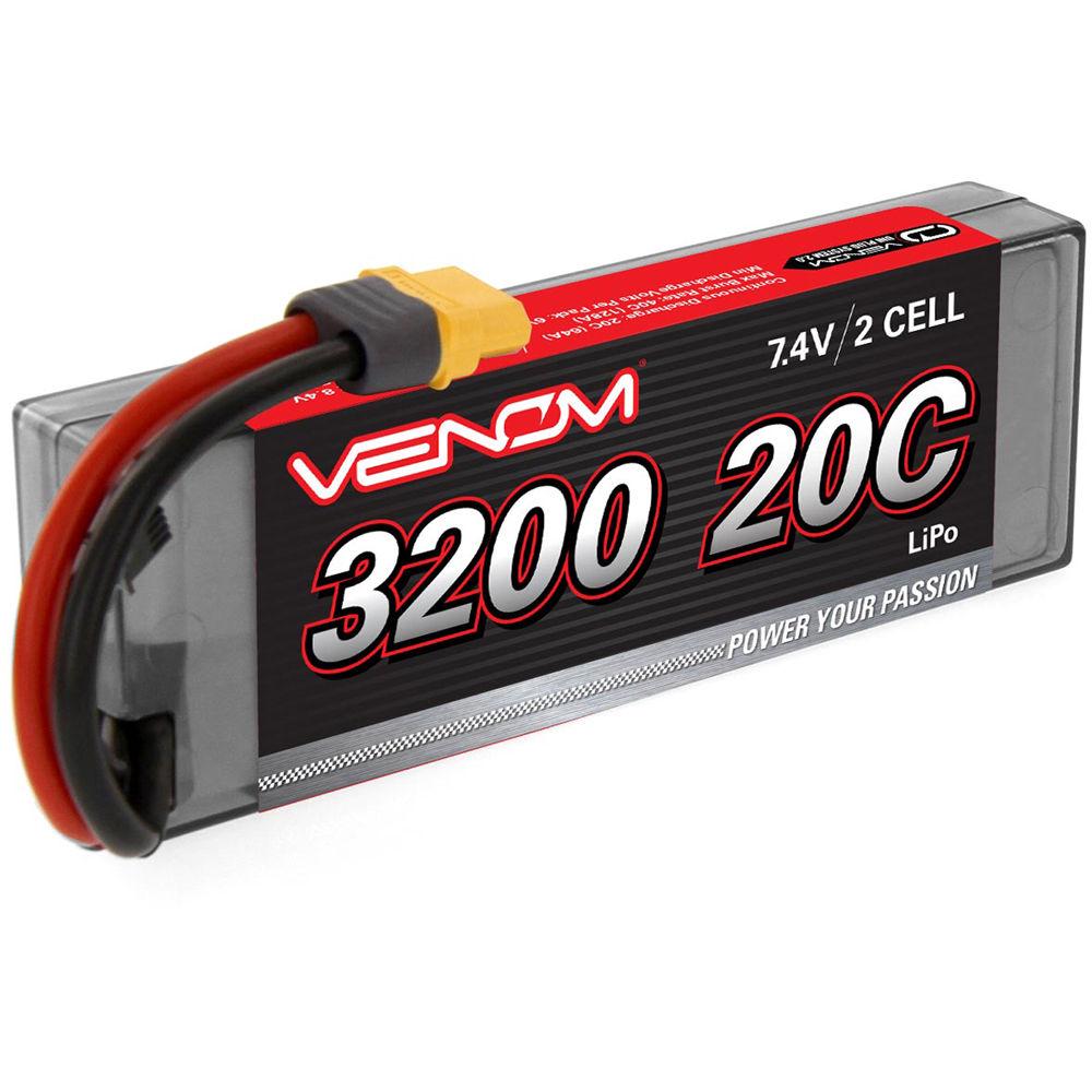 Venom Group Venom 20C 2S 3200mAh 7.4V Hard Case Lipo Battery With Universal Plug System