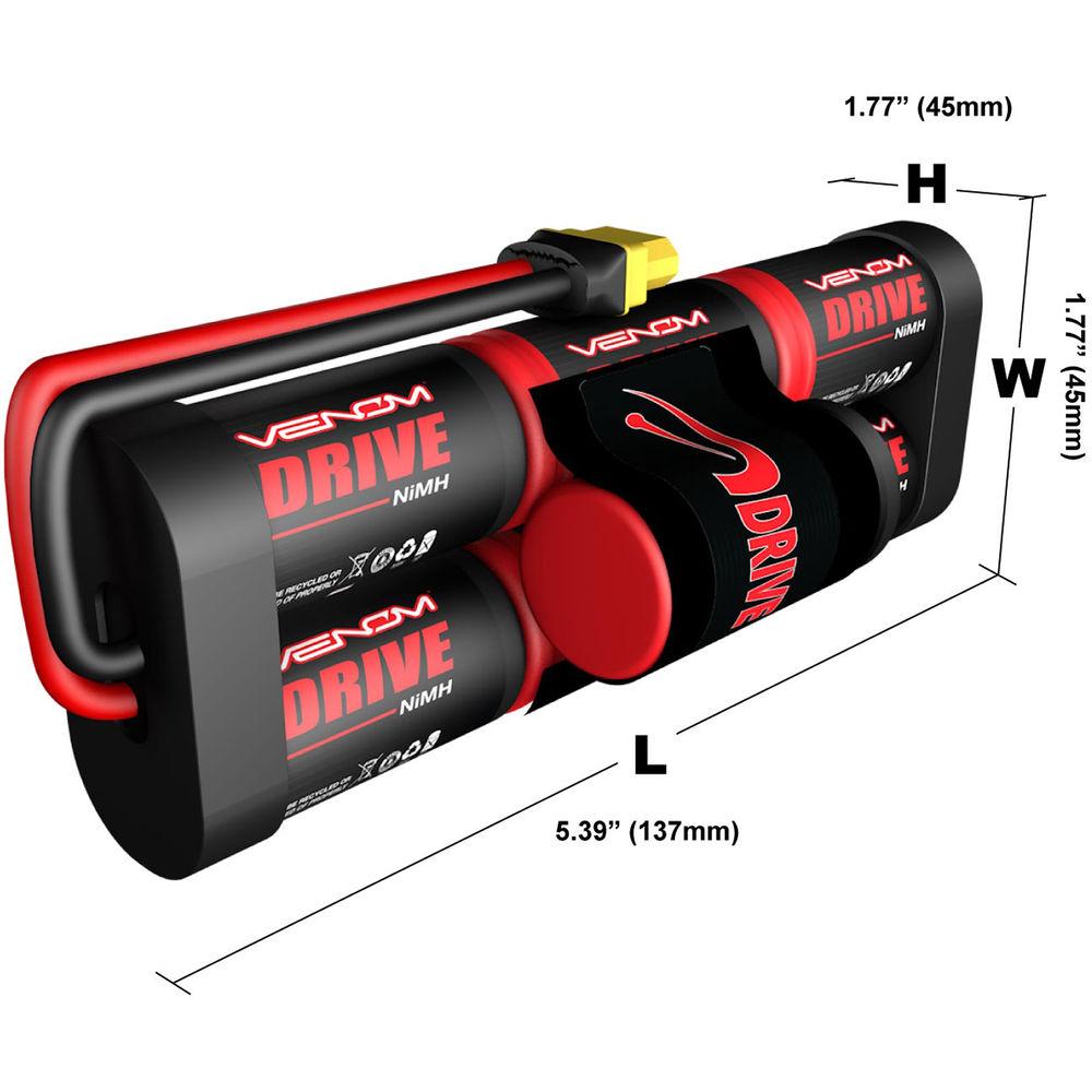 Venom Group Venom 8.4V 5000mAh 7 Cell Hump Pack NiMH Battery With Universal Plug System