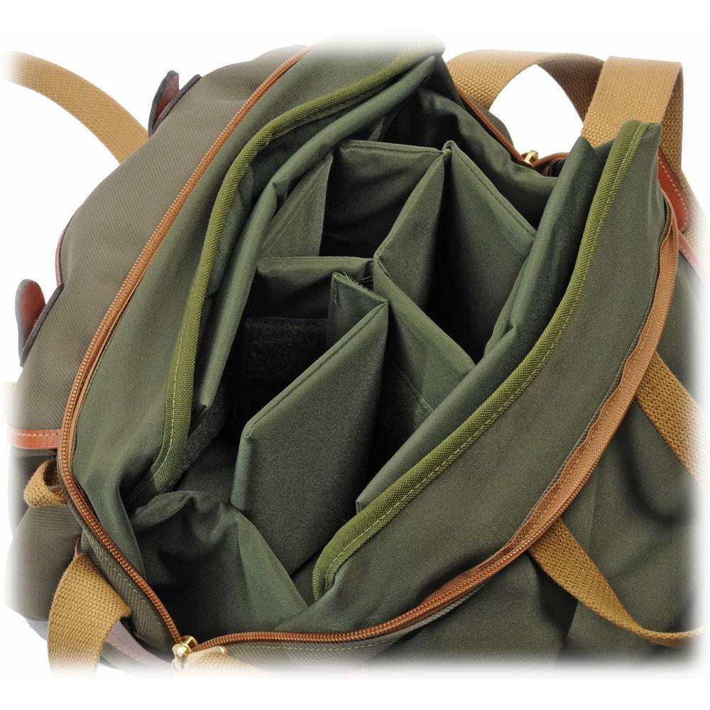 Billingham 225 Shoulder Bag Sage Green with Tan Leather Trim