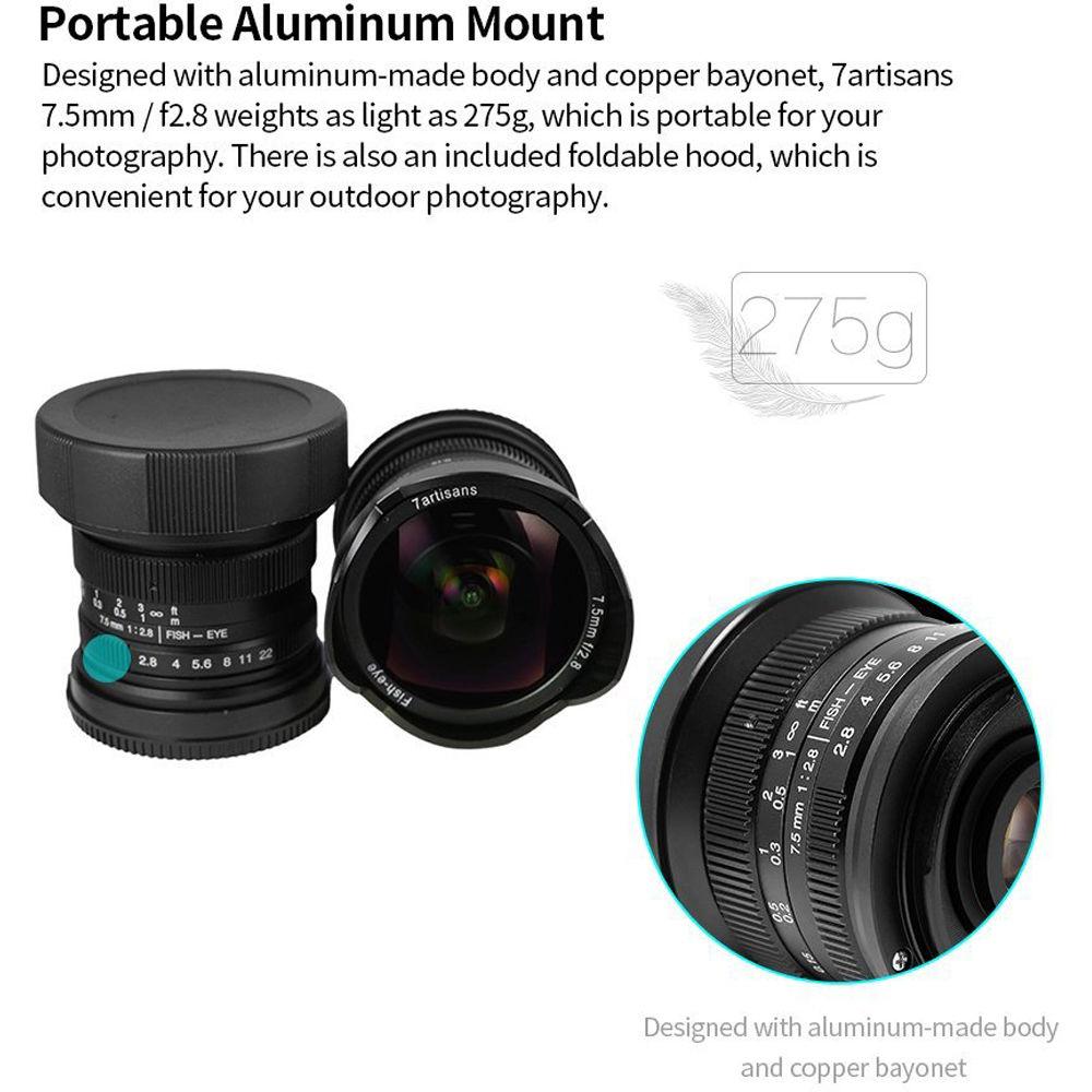 7artisans Photoelectric 7.5mm f 2.8 Fisheye Lens for Fujifilm X