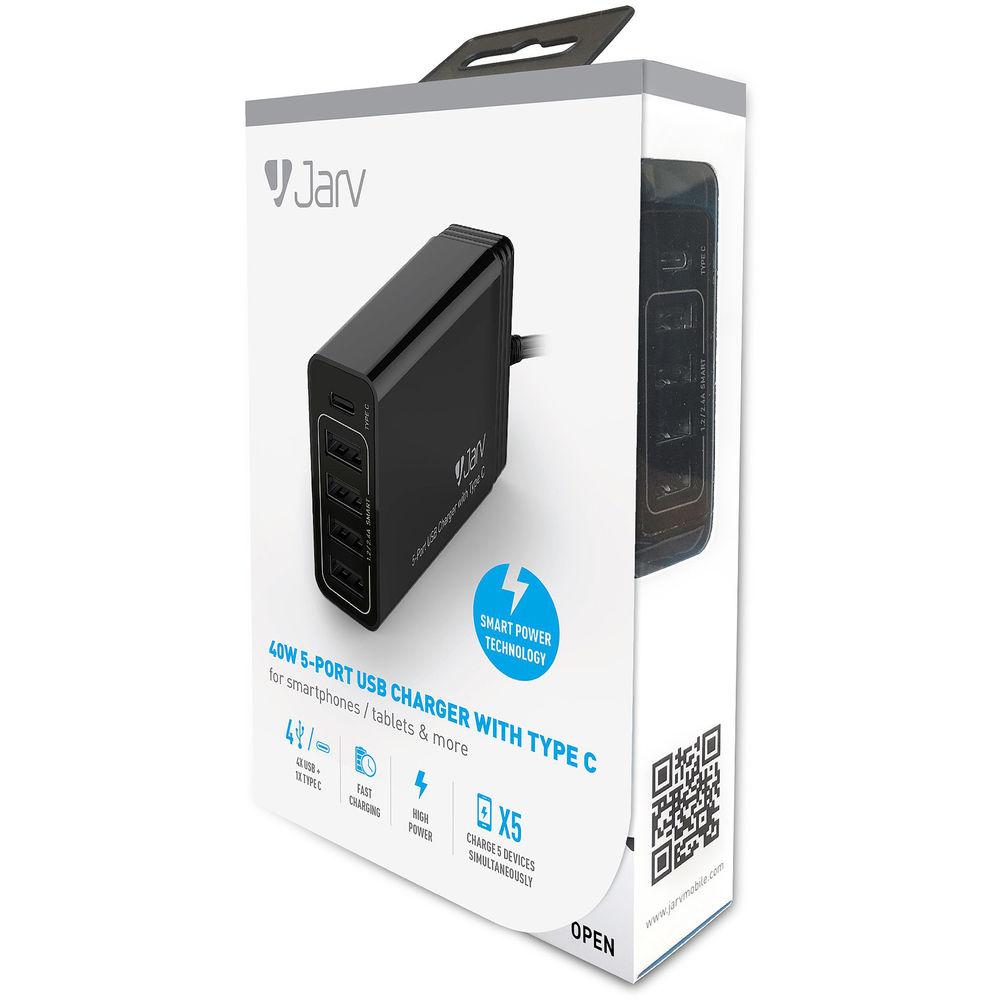 JarvMobile 40W 5-Port USB Charging Station
