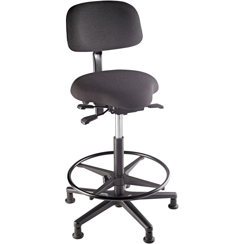 K&M 13460 Fully-Adjustable Bass Stool with Upholstered Seat and Backrest