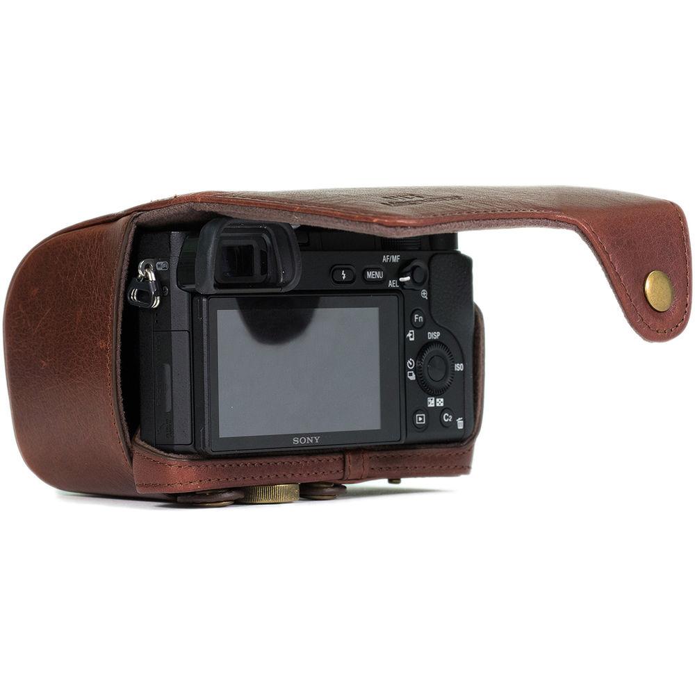MegaGear Ever Ready Genuine Leather Case and Strap for Sony a6000 a6300 with 16-50mm