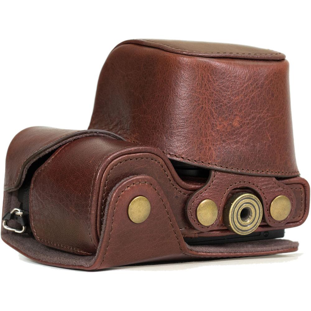 MegaGear Ever Ready Genuine Leather Case and Strap for Sony a6000 a6300 with 16-50mm