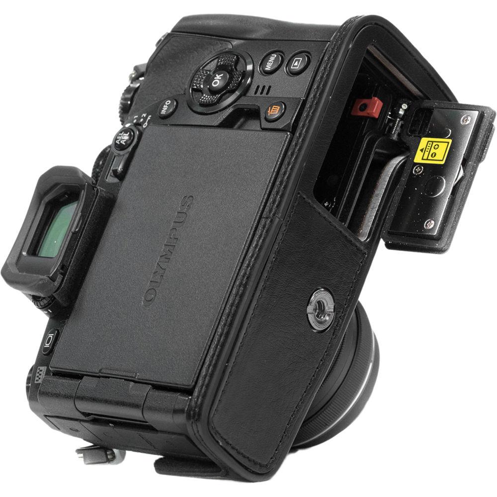 MegaGear Ever Ready PU Leather Half Case and Strap for Olympus OM-D E-M1 Mark II