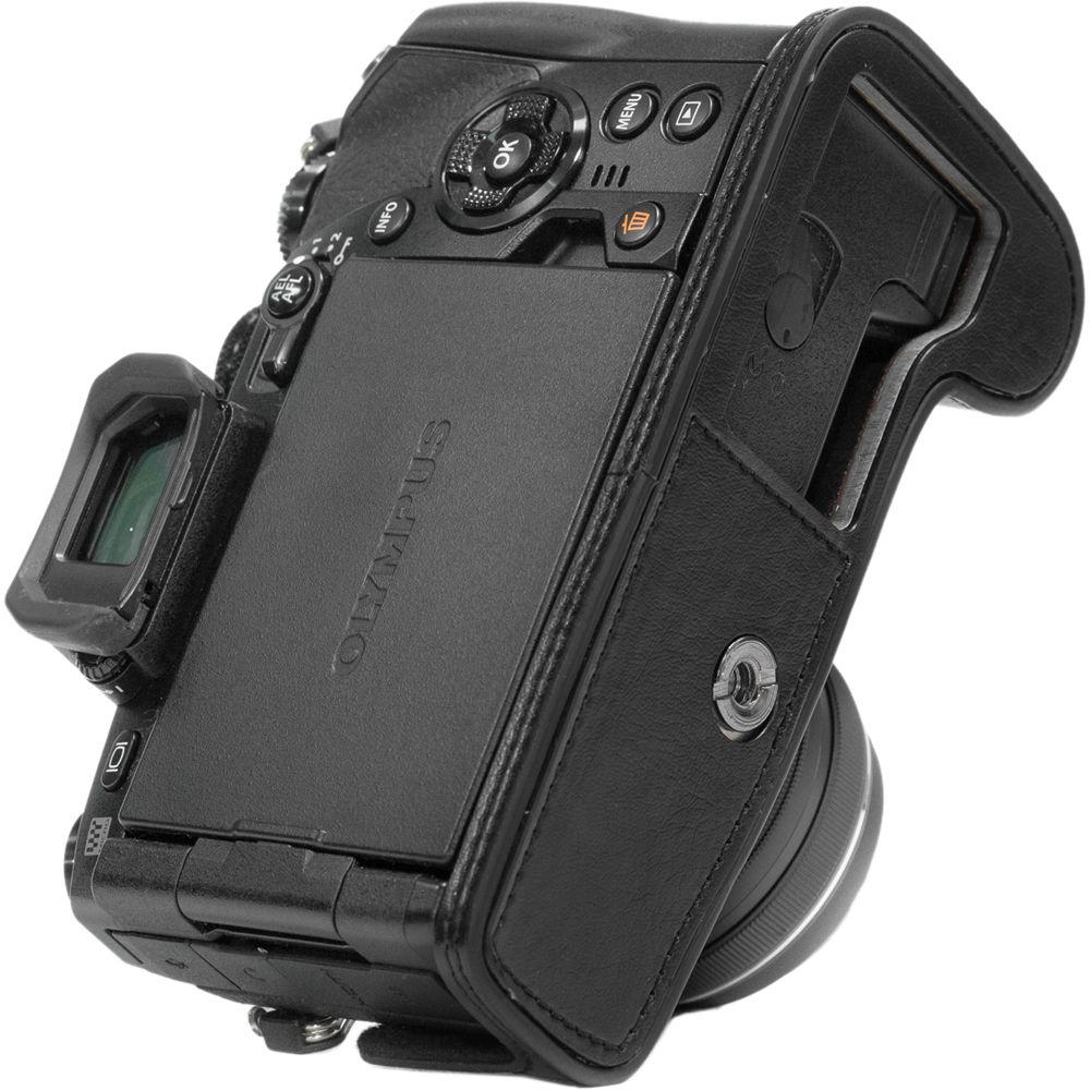MegaGear Ever Ready PU Leather Half Case and Strap for Olympus OM-D E-M1 Mark II