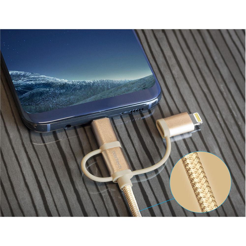 Naztech Braided 3-in-1 Hybrid USB Cable
