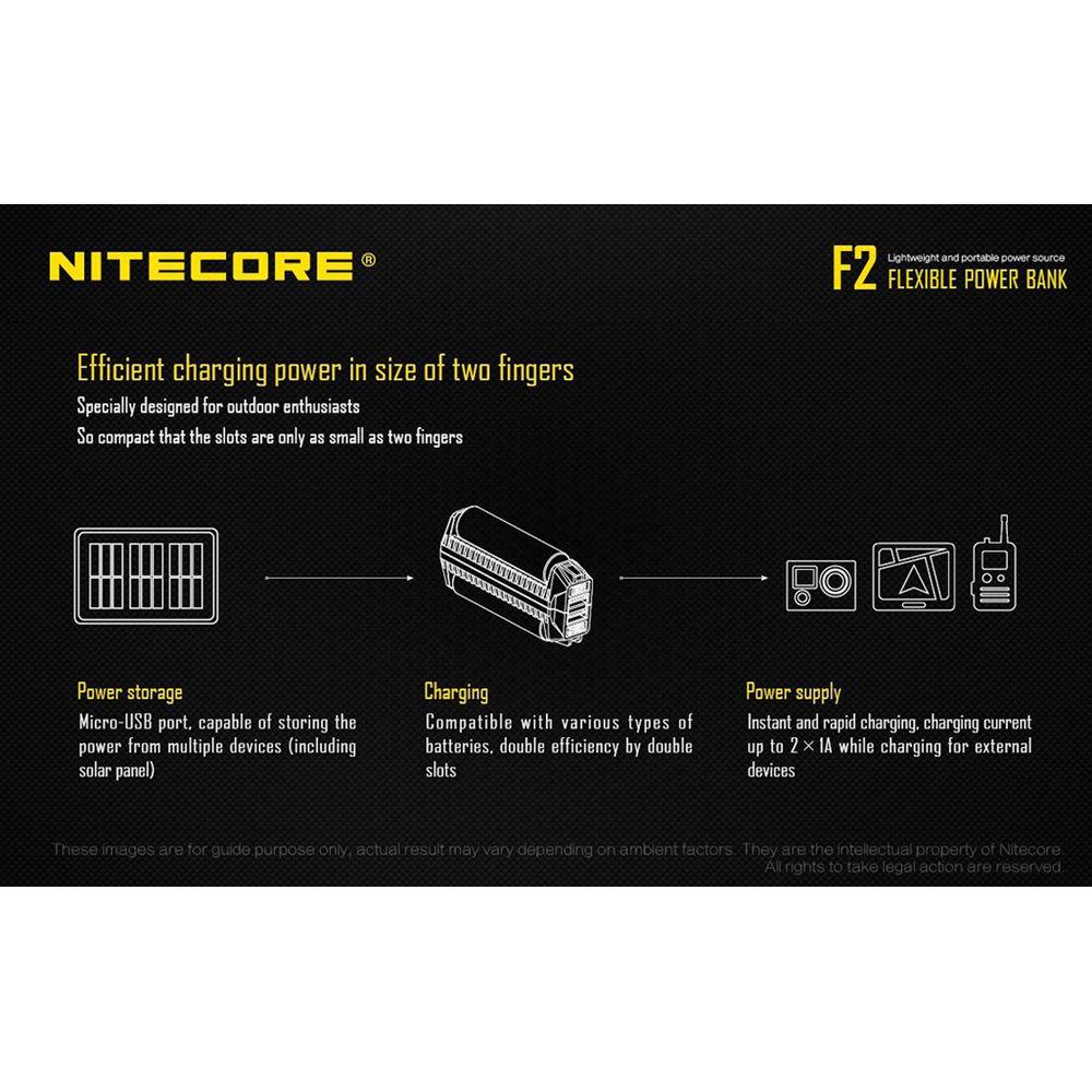 Nitecore F2 Flexible Power Bank for Various Li-Ion Batteries