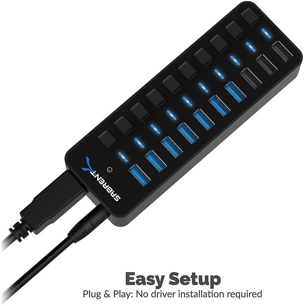 Sabrent 7-Port USB 3.0 Hub with 3 Dedicated Charging Ports