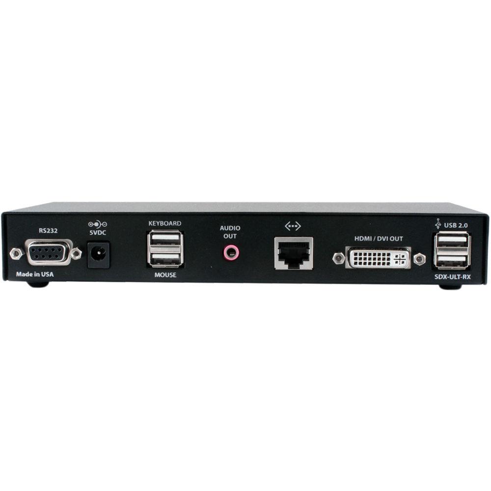 Smart-AVI 4K DVI-D, RS232 HDBaseT over CAT5 5e 6 Extender Receiver with Power Supply