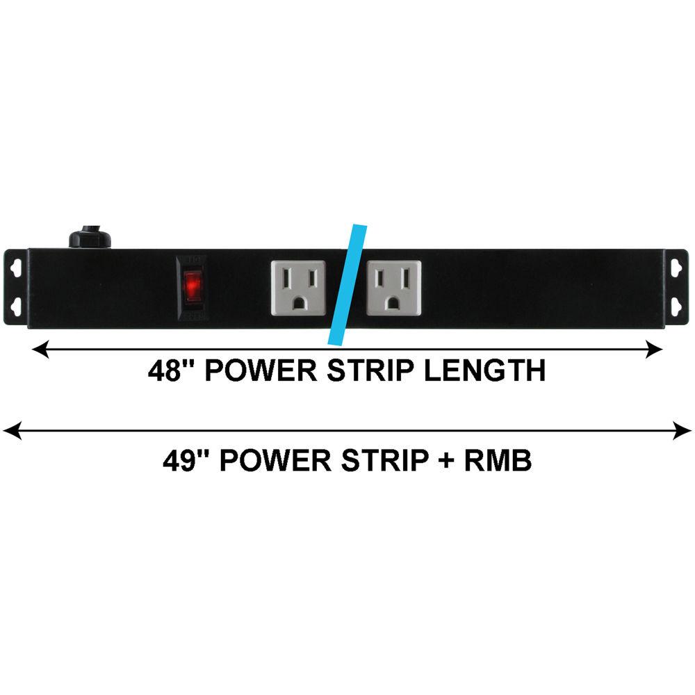 A-Neutronics 12-Outlet 48" Metal Rackmount Surge-Protected Power Strip