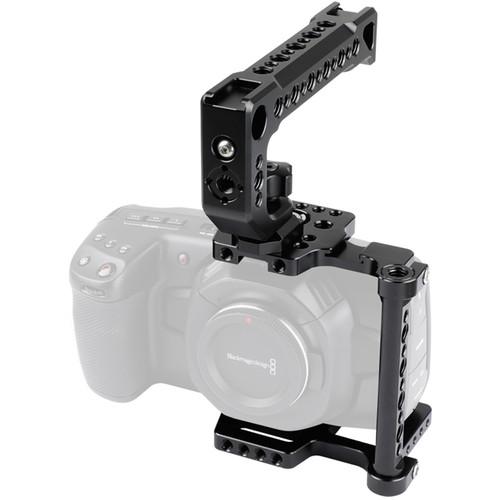 CAMVATE Cage Kit with Top Cheese Handle and Shoe Mount for Blackmagic Pocket Cinema Camera 4K