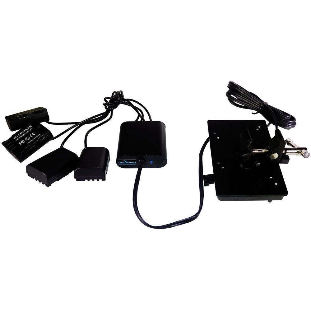 IndiPRO Tools V-Mount Plate with Regulated Out to 4 Panasonic DMW-BLF19 Dummy Batteries