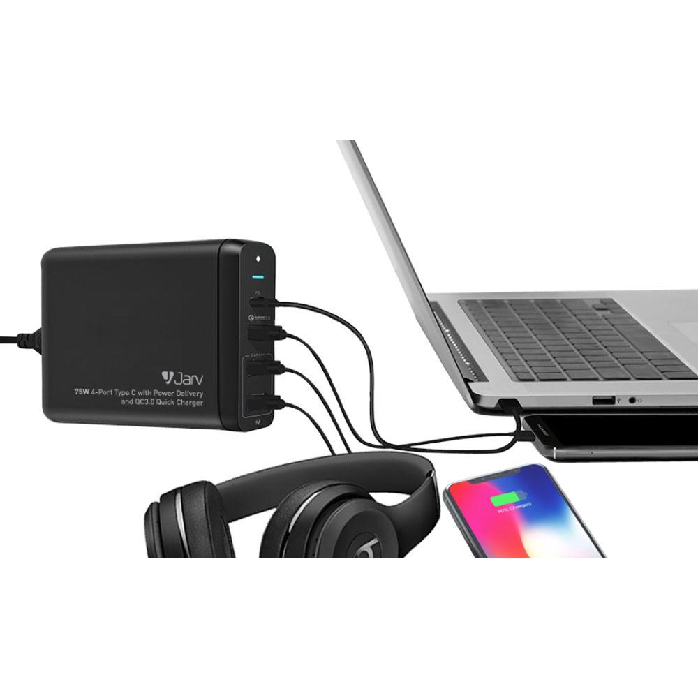 JarvMobile 75W 4-Port USB Type-C Smart Desktop Charger