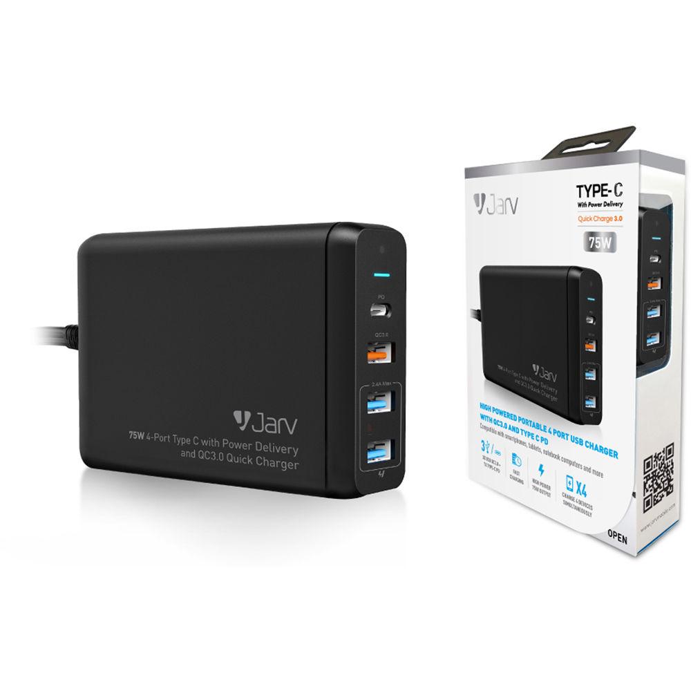 JarvMobile 75W 4-Port USB Type-C Smart Desktop Charger