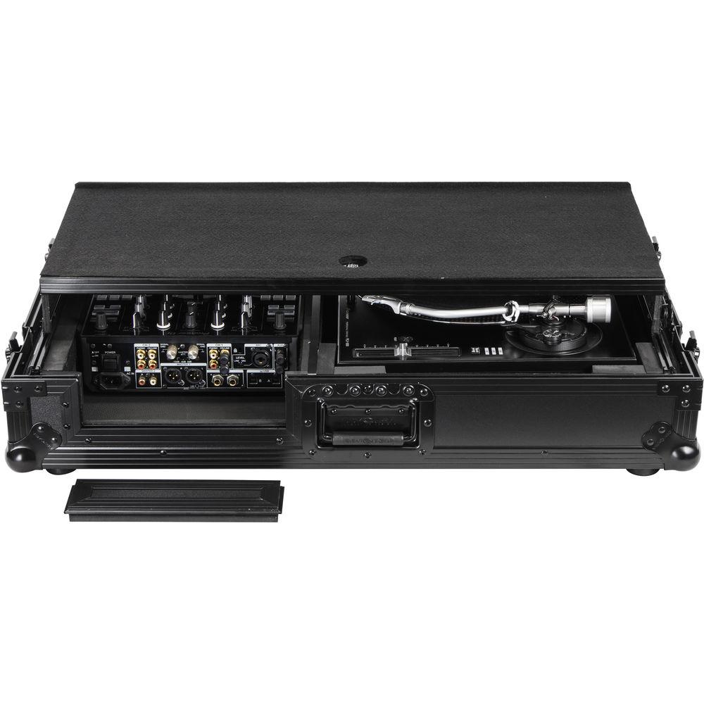 Odyssey Innovative Designs Black Label Universal Single Turntable Coffin with Glide-Style Platform and Wheels